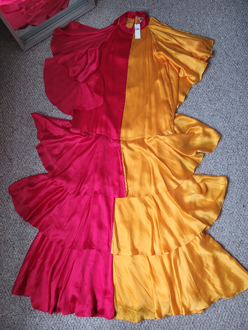 Anthropologie Pinnacle by Shruti Sancheti Color Block Ruffle Maxi Dress - Picture 3 of 6